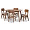 Baxton Studio Euclid Mid-Century Modern Sand Fabric and Walnut Brown Finished Wood 5-Piece Dining Set 184-11648-11644-Zoro - alternate 7
